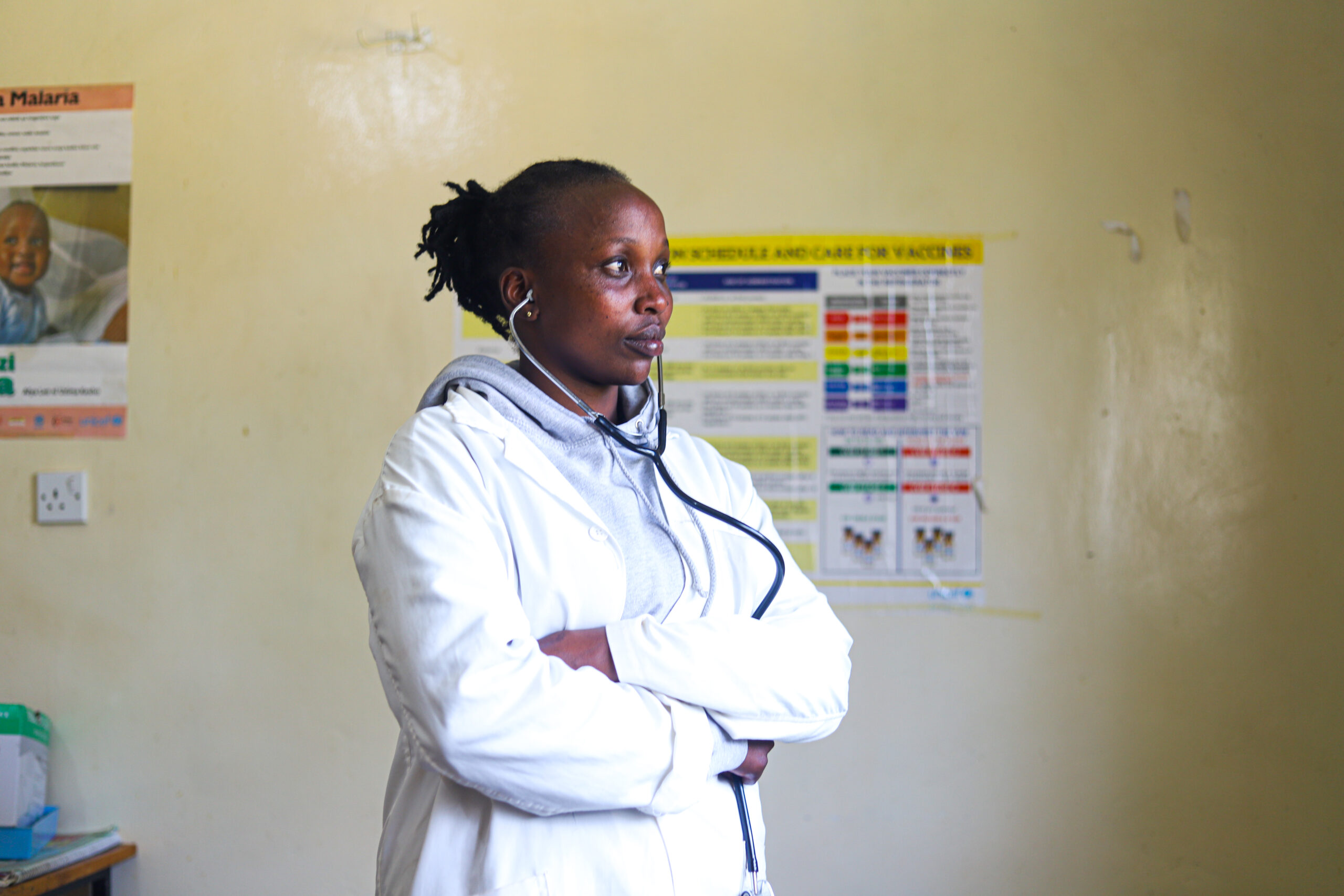Ipas_IMG_5960_RS7416_ Angela Nashipai a beneficiary of Entashata CBO stands at the local clinic(Entasekera health centre) where she is an intern.