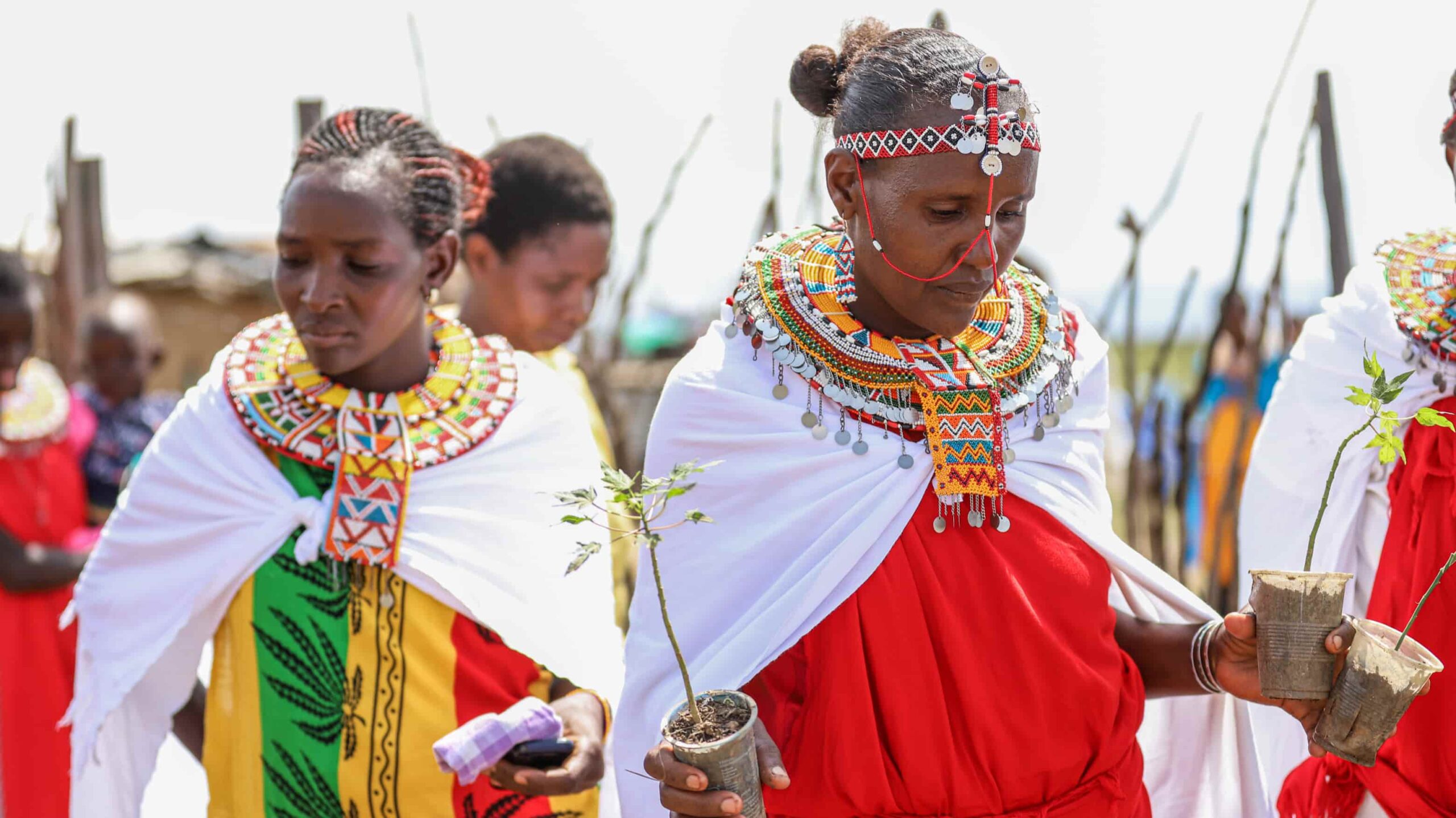 The Women of Blessing Womens Group gather for their weekly meeting with PACIDA in Suguta Marmar in Samburu County.