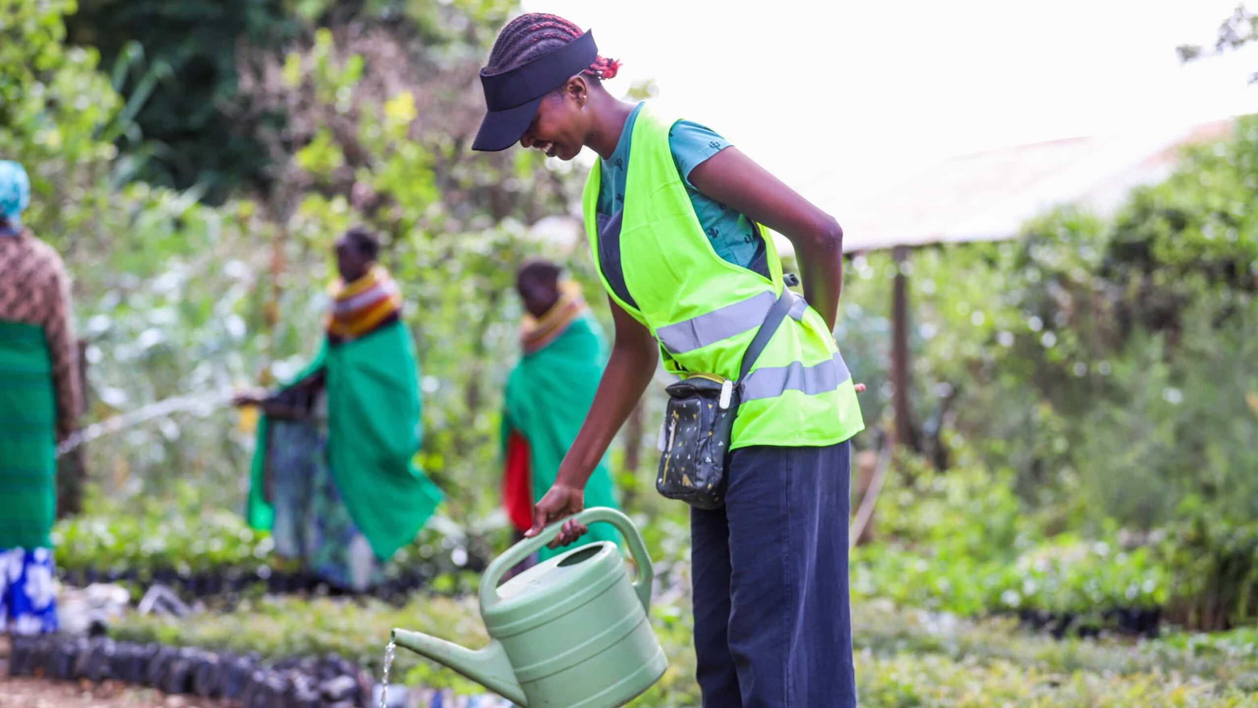 Lillian Letiwa, fondatrice du projet de pépinière/arbre Ngari Green.<br />
Ngari Green est un projet de liaison visant à montrer les effets du changement climatique et les mécanismes d'adoption.   